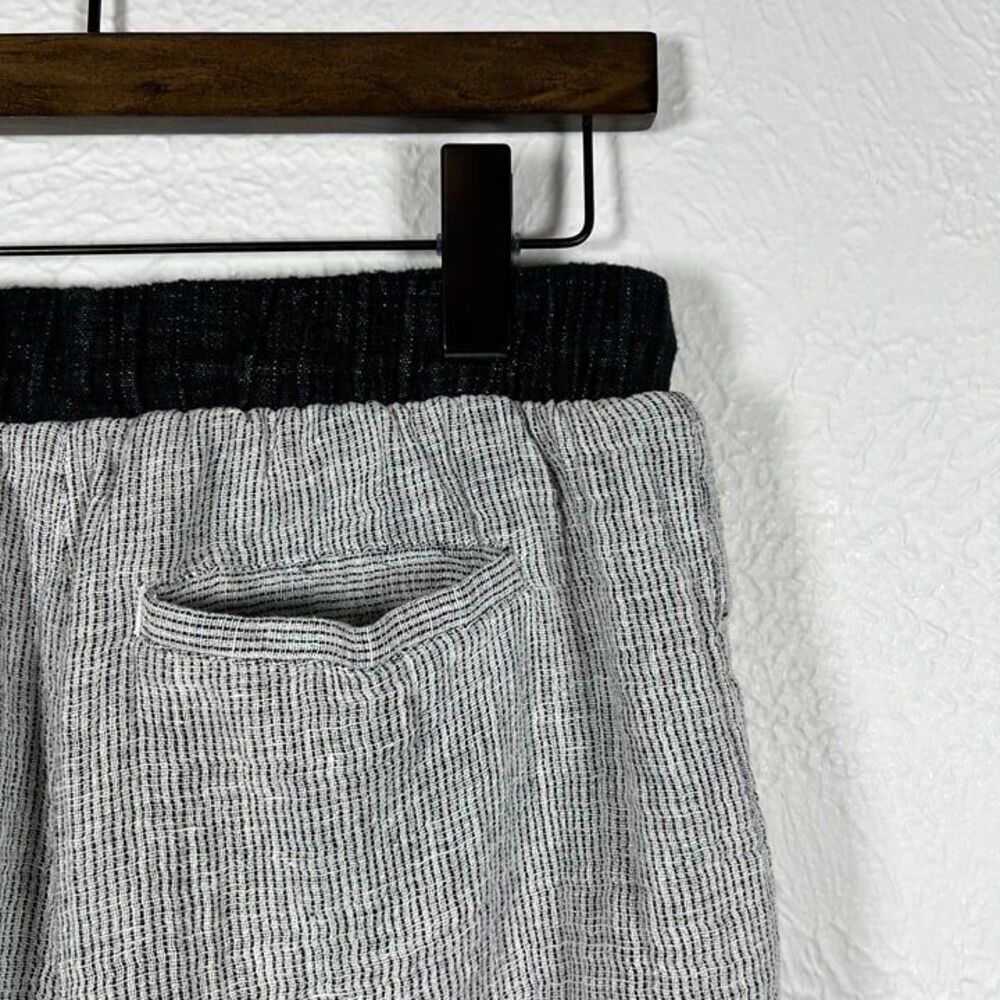 Madewell Comfy Linen Cotton Drawstring Pocket Shorts Black White Size Small - Picture 8 of 12